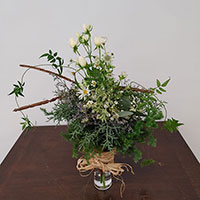 フレッシュとドライフラワーの花束アレンジメント　景太クラス　山口作品
