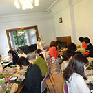 横浜西洋館イギリス館にてボックスフラワーの講習会満員です。