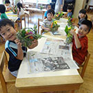 ののはな保育園今年の年長さん「野菜と花を楽しんでいます」