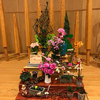 11月花の木保育園お誕生会の花テーマ「おはなやさん」