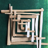 木の構成　白木の板　　脊黒講師作品