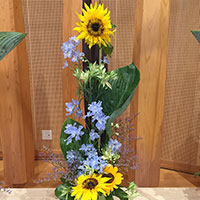 真光寺　花の木保育園さん　職員研修　ヴァーティカルラインアレンジメント