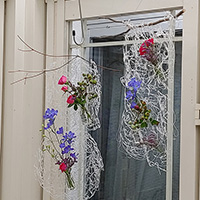 グルーシートに花