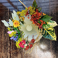 竹をくばりにテーブルリース　松下講師作品