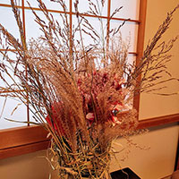 枯れた植物と生花　松田講師作品