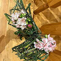 トクサに花のデザイン